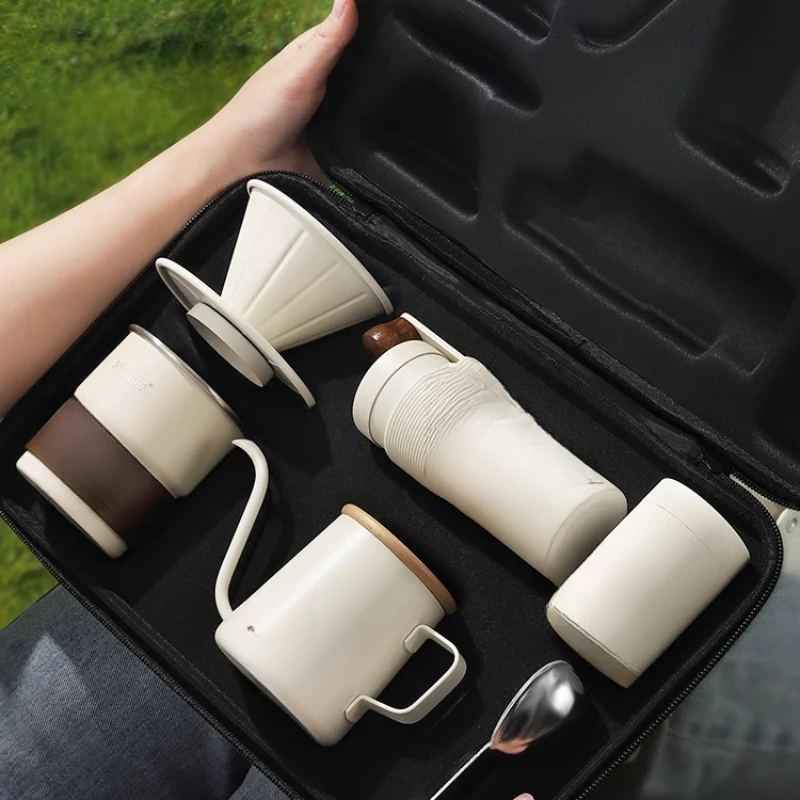 Coffee Equipment And Tools - ชุดชงกาแฟด้วยมือ อุปกรณ์ชงกาแฟสำหรับตั้งแคมป์กลางแจ้ง เครื่องชงกาแฟแบบพกพาสำหรับการเดินทาง เครื่องบดกาแฟด้วยมือ