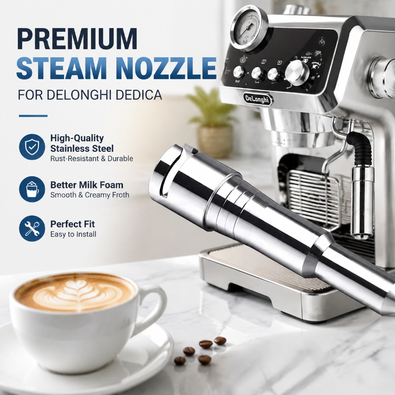 Steam Wand Tip - หัวฉีดไอน้ำแบบสแนปออนสำหรับเปลี่ยน หัวฉีดอะไหล่สำหรับเครื่องชงกาแฟ เหมาะกับเครื่องทำเอสเพรสโซส่วนใหญ่ ใช้สำหรับตีฟองนม
