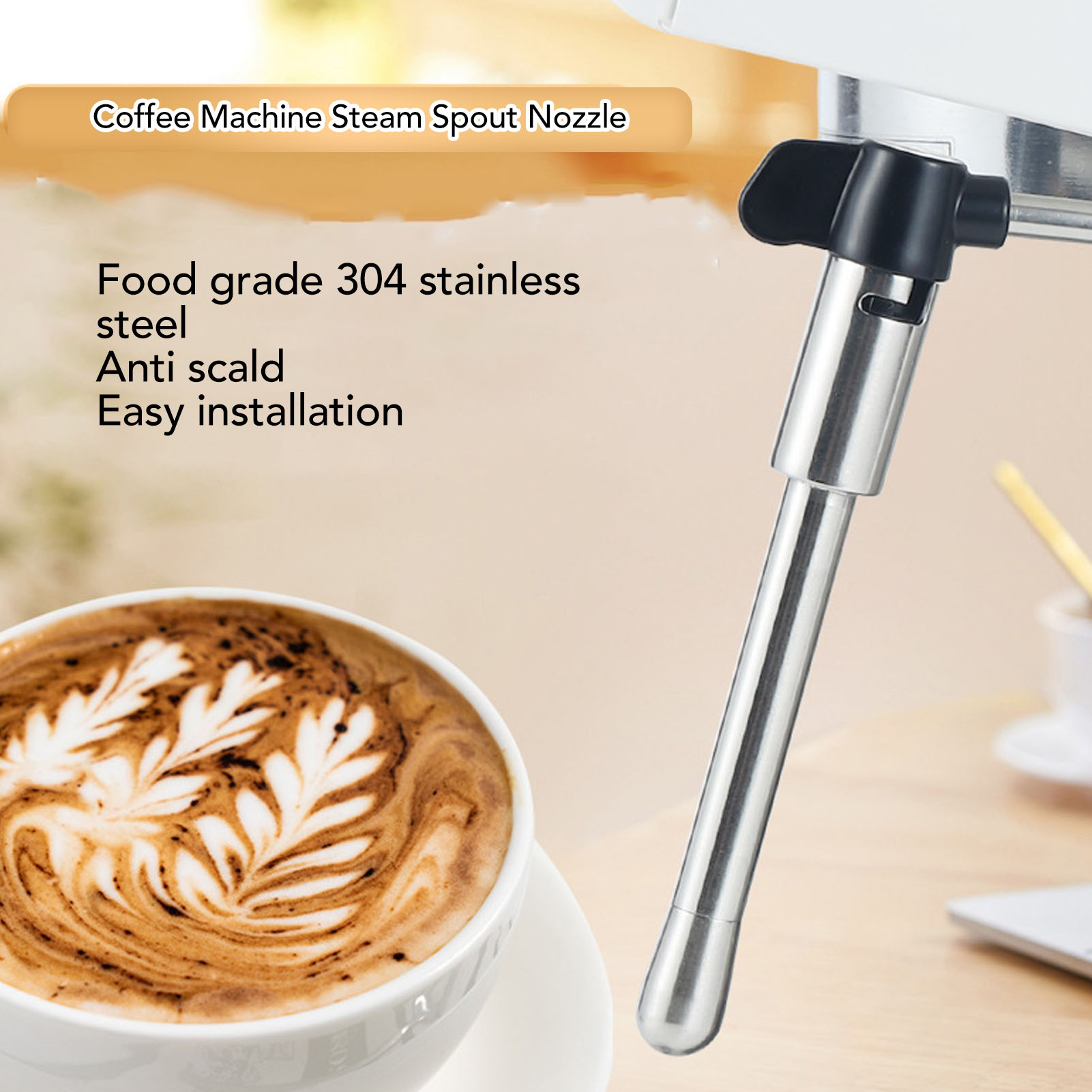 Steam Wand Tip - หัวฉีดไอน้ำเครื่องชงกาแฟสแตนเลส หัวฉีดไอน้ำสำหรับเครื่องชงกาแฟ อะไหล่ทดแทนสำหรับรุ่น EC685