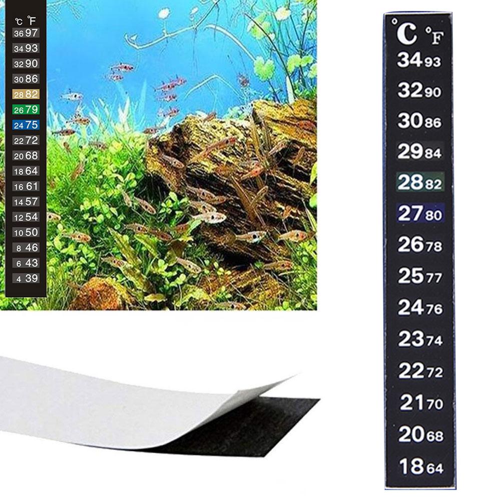 Temperature Strip Thermometer - เทอร์โมมิเตอร์แบบดิจิตอลติดตู้ปลา 1 ชิ้น แบบแถบวัดอุณหภูมิสองระบบ C/F พร้อมสติกเกอร์เปลี่ยนสี