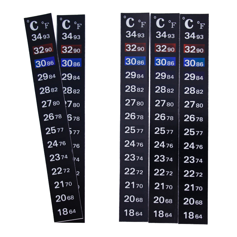 Temperature Strip Thermometer - 1/2/3/5 ชิ้น/ล็อต แถบวัดอุณหภูมิเปลี่ยนสีได้ แบบพกพา ติดได้ ใช้กับตู้ปลา