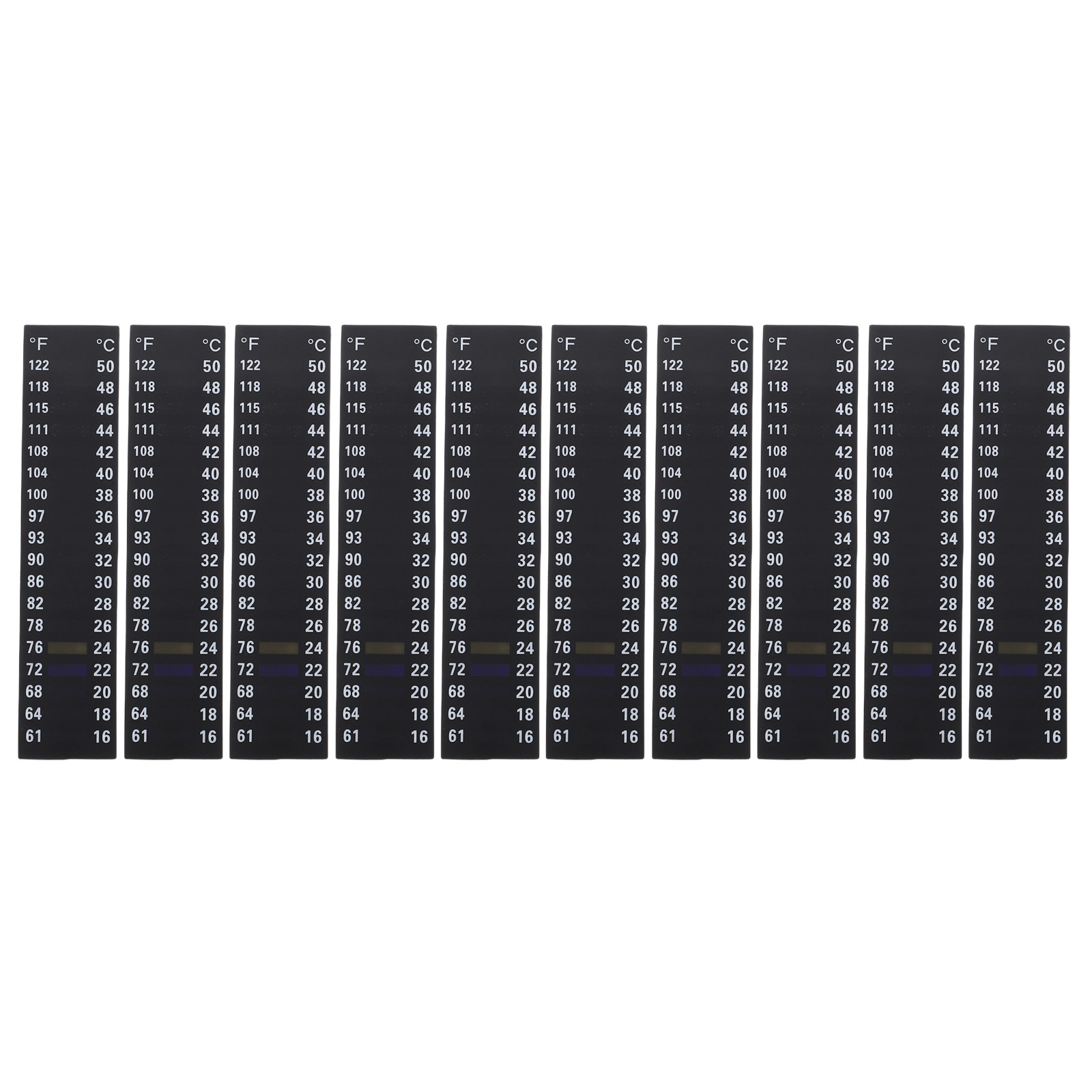 Temperature Strip Thermometer - สติกเกอร์วัดอุณหภูมิขวดน้ำสำหรับตู้ปลา 10 ชิ้น แผ่นทดสอบอุณหภูมิสำหรับตู้ปลาและเบียร์ (61 ถึง