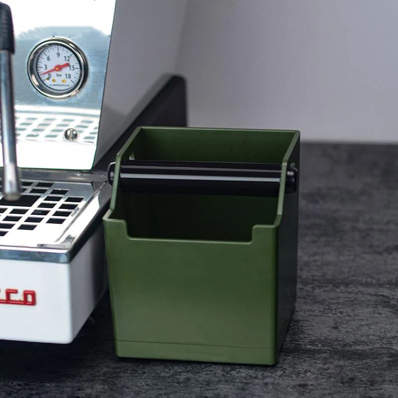 Coffee Knock Box - กล่องทิ้งกากกาแฟเอสเพรสโซ่แบบกันลื่น ถังขยะสำหรับบาริสต้า อุปกรณ์สำหรับบ้าน คาเฟ่ และบาร์