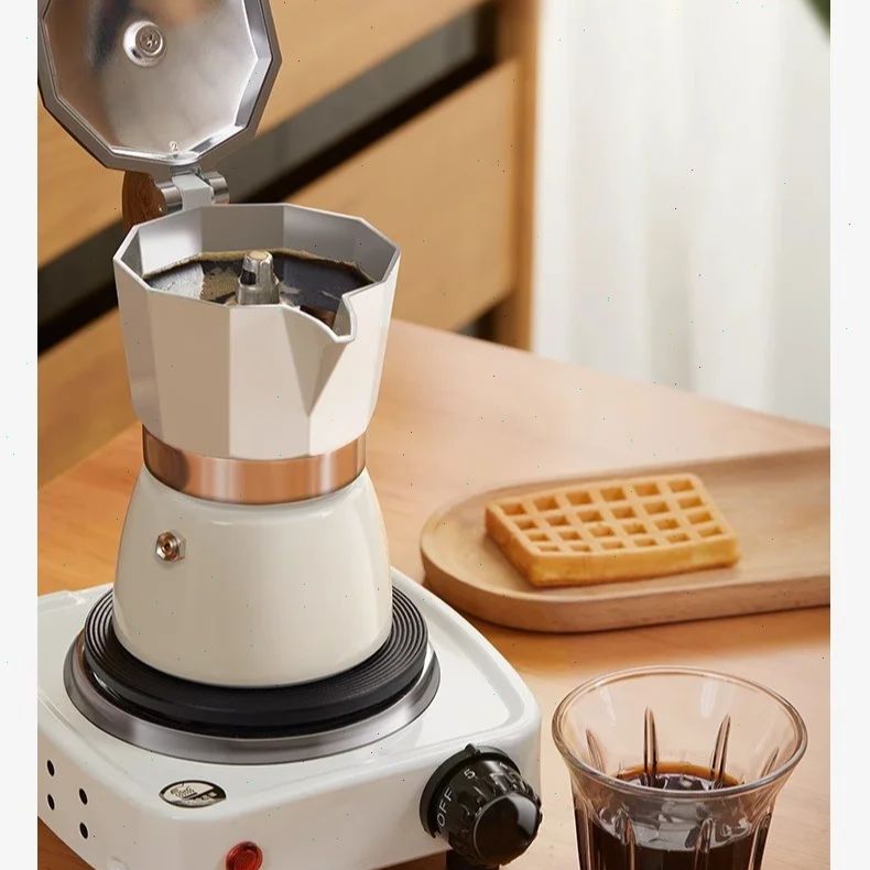 Quality Coffee Equipment - หม้อโมก้าพ็อตแบบก้นกลม วาล์วเดี่ยว เครื่องชงกาแฟขนาดเล็กสำหรับใช้ในบ้าน ชุดเครื่องชงกาแฟแบบดริป อุปกรณ์ชงเอสเพรสโซ