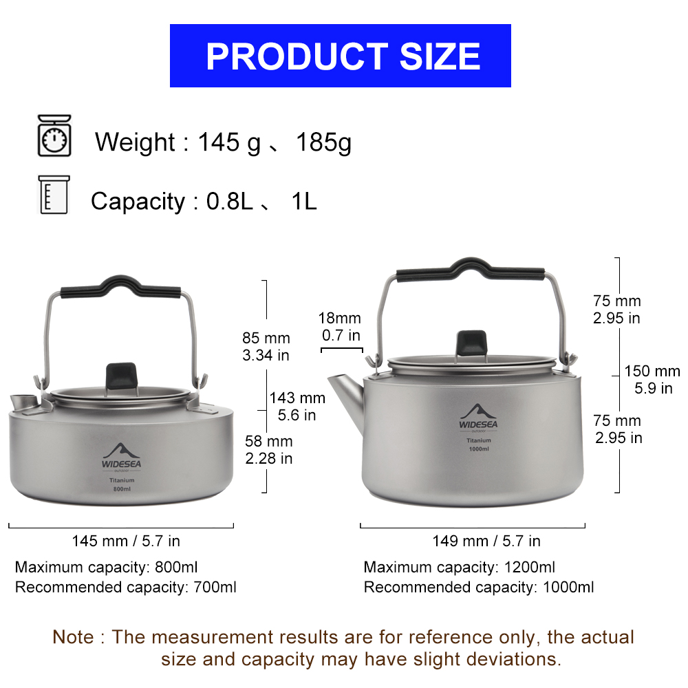 Widesea ตั้งแคมป์ไทเทเนียมกลาง - Coffee Equipment And Supplies บทวิจารณ์และราคา